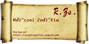 Réczei Zsófia névjegykártya